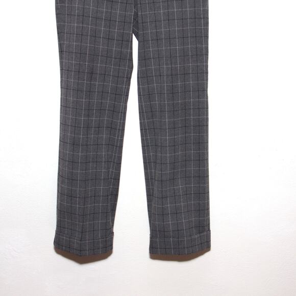 Vintage Dockers Y2K  Gray Plaid Cuffed Hem Trouser Pants Size 4 - Picture 4 of 9
